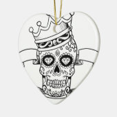 死んだ入れ墨の王冠の砂糖のスカルのスカル日 セラミックオーナメント (左)