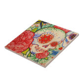 死んだ入れ墨の芸術の壁のタイルのスカル日を砂糖で甘くして下さい タイル (側面)