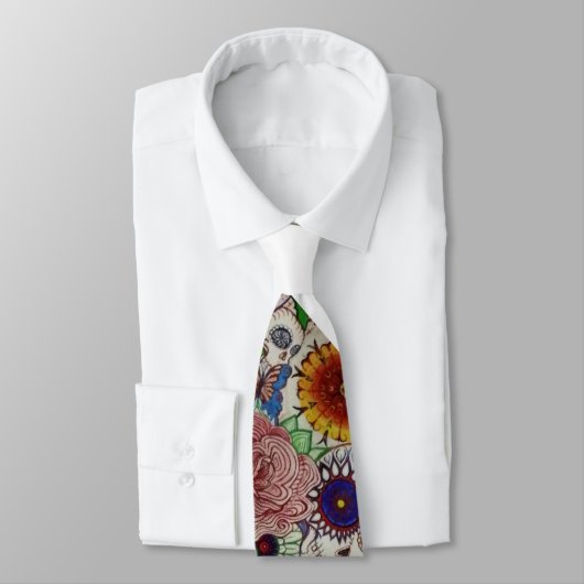 死んだ入れ墨メンズタイのスカル日を砂糖で甘くして下さい ネクタイ (タイ)