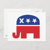 死んだ共和党ゾウ ポストカード (正面/裏面)