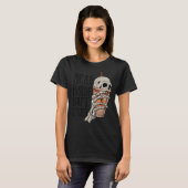 死んだ内側がスパイスされたコーヒー骨格ハロウィーンC Tシャツ (正面フル)