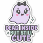 死んだ内側が、まだ可愛い幽霊かわいいVibes シール (正面)