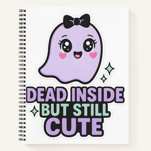 死んだ内側が、まだ可愛い幽霊かわいいVibes ノートブック (正面)