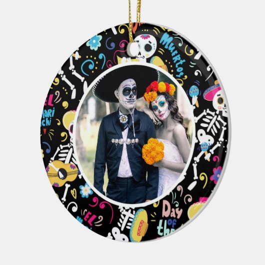 死んだ写真のハロウィーンの日 セラミックオーナメント (左)