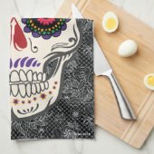 死んだ台所タオルの芸術の砂糖のスカル日 キッチンタオル (四つ折り)