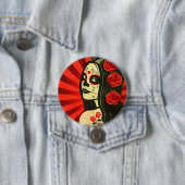 死んだ女の子のヴィンテージの赤い日 缶バッジ (インサイチュ)