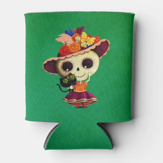 死んだ女の子の可愛いメキシコの日 缶クーラー (正面)