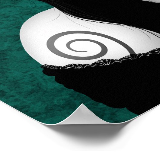 死んだ女の子の日とティール(緑がかった色)ブルーバラ ポスター (角)