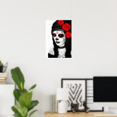 死んだ女の子の日と白バラ ポスター (ホームオフィス)