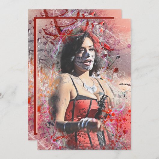 死んだ女性のパレードカードでの愛らしい日 案内状 (正面/裏面)