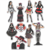 死んだ女性の日の男性骸骨の人々の芸術 シール (正面)