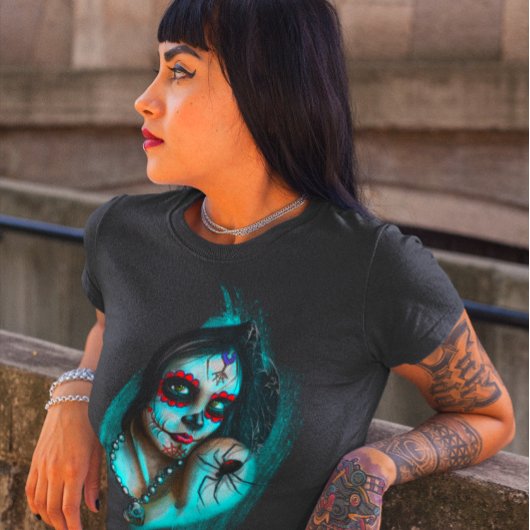 死んだ女性の日のDia de Los Muertos Tシャツ