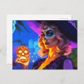 死んだ女性の砂糖スカルの美しい日 ポストカード (正面/裏面)