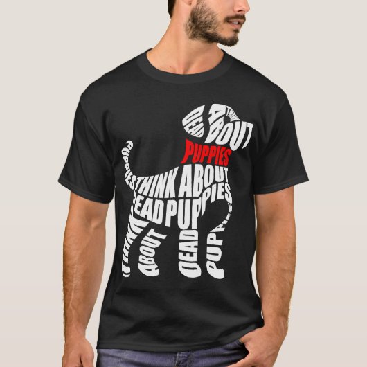 死んだ子犬のことを考える ホワイト Tシャツ (正面)