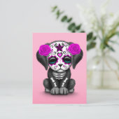 死んだ子犬ピンクのかわいい紫の日 ポストカード (スタンド正面)