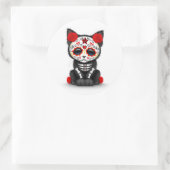 死んだ子猫のかわいい赤い日、白 ラウンドシール (バッグ)