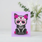 死んだ子猫の可愛いピンクの日、紫 ポストカード (スタンド正面)