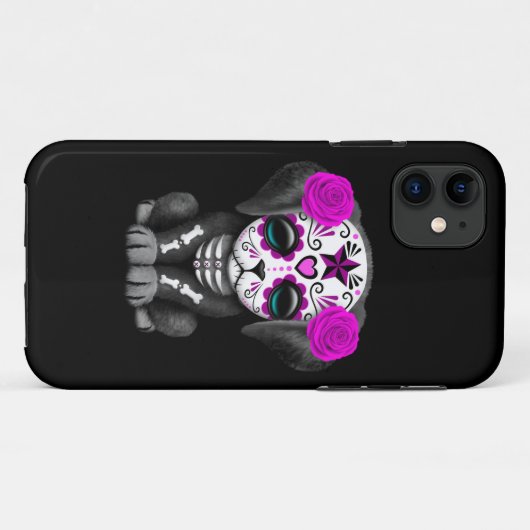 死んだ小犬の黒のかわいい紫色日 Case-Mate iPhoneケース (裏面(横))