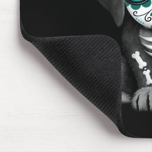 死んだ小犬の黒のかわいく青い日 マウスパッド (コーナー)