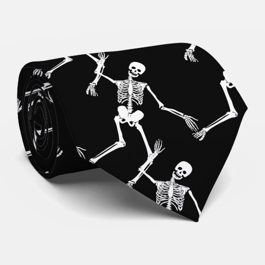 死んだ怖いおもしろい骸骨の模様の日 ネクタイ (ロール)