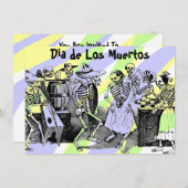 死んだ招待状のDia de Los Muertos Day 招待状 (正面/裏面)