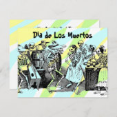 死んだ招待状のDia de Los Muertos Day 招待状 (正面/裏面)