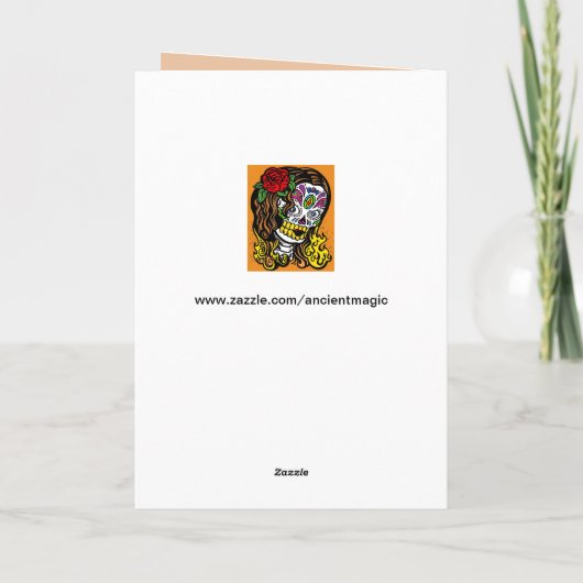 死んだ挨拶状の女性日 カード (裏面)