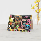 死んだ挨拶状の日 カード (黄色い花)