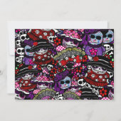 死んだ日のブライダル赤ちゃんシャワー砂糖スカル 招待状 (裏面)