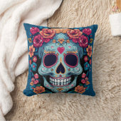 死んだ日またはハロウィーンブルーシュガースカル クッション (ブランケット)