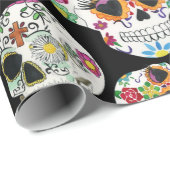 死んだ日カラフルに可愛いメキシコの砂糖スカル ラッピングペーパー (ロールコーナー)