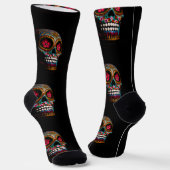 死んだ日マカベかわいらしル絵を描スカル ソックス (傾斜あり)