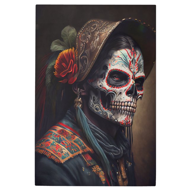 死んだ日 – 男性ポートレート油絵を描金属芸術 メタルプリント (正面)