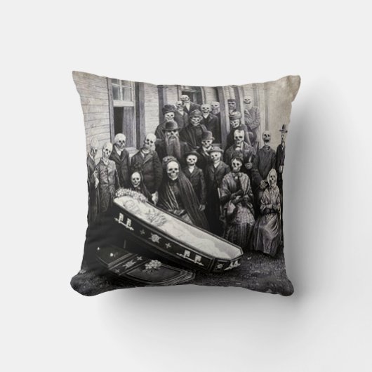 死んだ枕の日- Calaveras家族の葬式 クッション (正面)