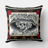 死んだ枕の日 – La Catrinaバラ クッション (裏面)