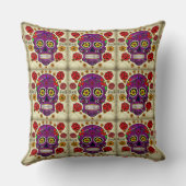 死んだ枕紫色の砂糖のスカル クッション (裏面)