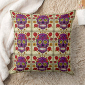 死んだ枕紫色の砂糖のスカル クッション (ブランケット)