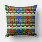 死んだ枕色数々のの砂糖スカル クッション (裏面)