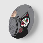 死んだ猫の日 ラウンド壁時計 (傾斜)