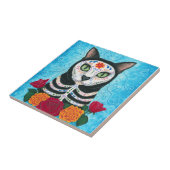 死んだ猫の日、砂糖のスカル猫の芸術のタイル タイル (側面)