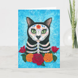 死んだ猫の砂糖のスカルの芸術カードの日 カード