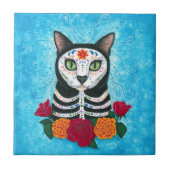 死んだ猫の砂糖のスカル猫の芸術の日 タイル (正面)