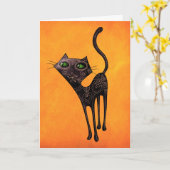 死んだ猫の黒いメキシコ日 カード (黄色い花)