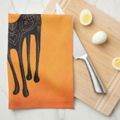 死んだ猫の黒いメキシコ日 キッチンタオル (四つ折り)