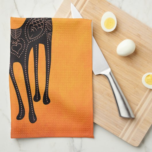 死んだ猫の黒いメキシコ日 キッチンタオル (四つ折り)