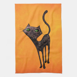 死んだ猫の黒いメキシコ日 キッチンタオル