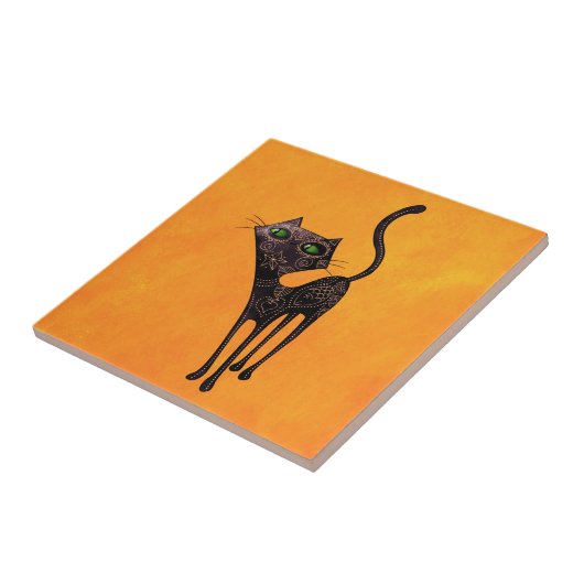 死んだ猫の黒いメキシコ日 タイル (側面)