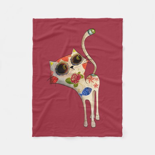 死んだ猫の黒いメキシコ日 フリースブランケット (正面)