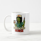 "死んだ疲れたナース"ハロウィンマグ コーヒーマグカップ (左)