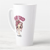 死んだ疲れた母の生活スケルトン乱雑Bunバンダナ カフェラテマグ (左アングル)